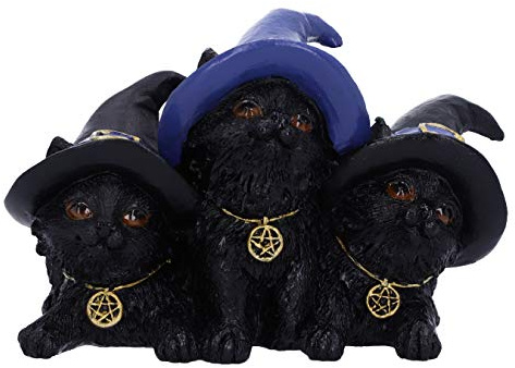 Nemesis Now Familiar Felines Hexenhut-Figur, 9,8 cm, Schwarz