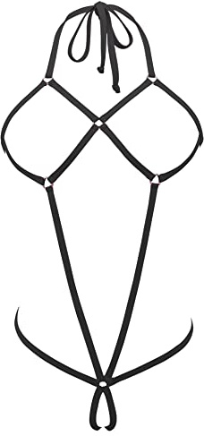 SHERRYLO Slingshot Bikini Spider Extreme One Piece Sling Micro Bikinis G String Exotic Slutty Dessous Set, 21010-schwarz, Einheitsgröße