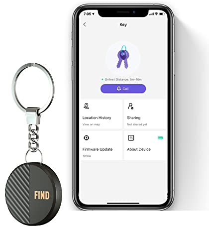 NIUTAG Key Finder Item Finders 1-Pack, Bluetooth Tracker Item Locator with Key Chain for Gifts Keys Pet Wallets or Backpacks and Tablets (1 Pack, F9XT-Black)