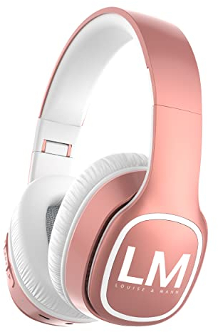 Louise&Mann Wireless Headphones Over Ear, Bluetooth Headphones 5.3, Foldable Lightweight with Soft Memory Foam Earmuffs, Built-in Mic with Wired Mode and Carry Case for Travel,Office,PC