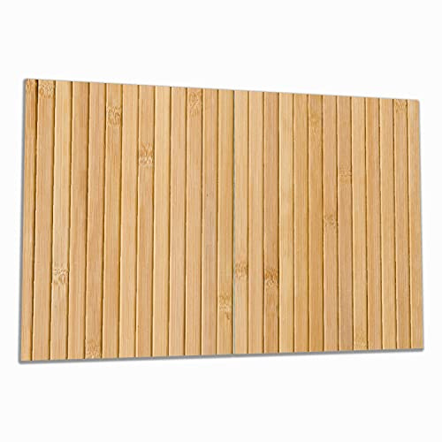 Wallario Herdabdeckplatte/Spritzschutz aus Glas, 2-teilig, 80x52cm, für Ceran- und Induktionsherde, Holzpanele hell