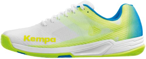 Kempa Unisex Wing 2.0 Sneaker Freizeitschuh Halbschuh Lauf-und Sportschuh Turnschuhe Handball Jogging Outdoor Freizeit Shoes-leicht und atmungsaktiv, Weiß Fluo Gelb, 41 EU