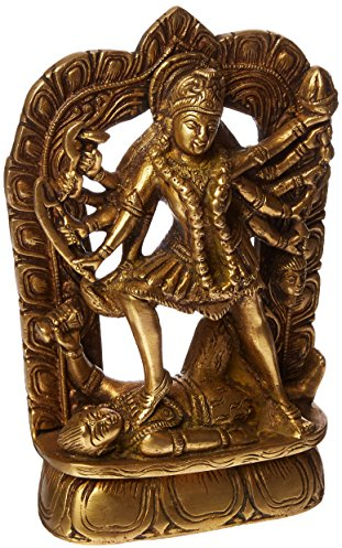 Devyom Ma Kali Statue Göttin Kali Messing Figur 2384 (H x B x T), gold