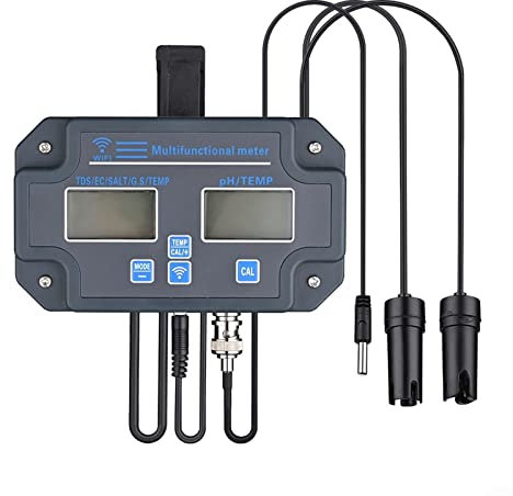 Water Quality Tester, 6 in 1 Digital WiFi PH Temp Meter Water Quality Tester for TUYA APP Control, PH Meter, Automated Data Analysis-UK