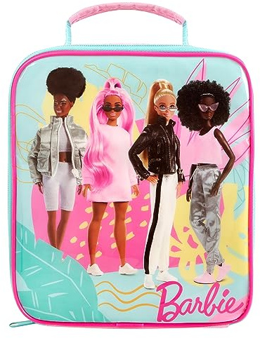Barbie Polar Gear - Lonchera térmica con asa para niños, producto oficial de Polar Gear, enfriador de alimentos de poliéster 600D, reutilizable para alimentos y bebidas, refrigerios escolares,