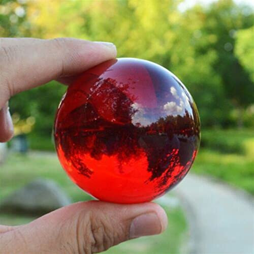 40/50/60 MM Asien Seltene Klare Mehrfarbige K9 Kristallkugel Magische Kugel Fotografie Requisiten Lensball Wohnzimmer Dekor Geschenke ZFUGEDRLI (Color : Red, Size : 60mm)