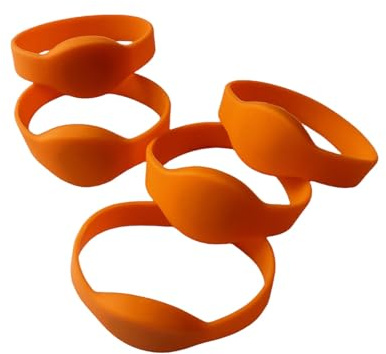 13.56Mhz MIF Classic 1K Wristband RFID Silicone Bracelet for Entry Access 10pcs (Orange)