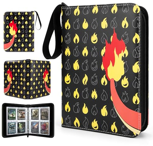 Raccoglitore di Carte Collezionabili con 400 Tasche / 50 Pagine, Album Tasca Rimovibile, Regalo per Ragazzi e Ragazze Esposizione Carte Pagine (Nero)