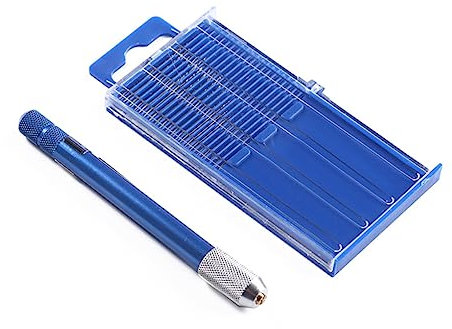 jojofuny Pin Vise Hand Drill 20pcs Twist Drill Bits, Precision Rotary Tool for Models, Hobby, Craft, and Jewelry Making