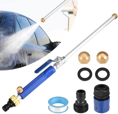 Hydro Jet Power Washer Wand mit 3 Düsen, Tragbarer Hochdruck Reiniger Pistole, Aus Massivem Aluminium für Auto Waschen, Garten Reinigung & Terrasse