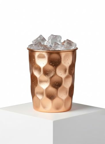 BRACOP® Kupferbecher, Kupferkrug, Kelchgläser, Trinkglas-Set (2 Stück), reines Kupfer, Ayurveda, Moscow Mule, Becher, Glas für Cocktails Wien Gläser-Set, Trinkflasche, Handgemachter Becher aus Kupfer