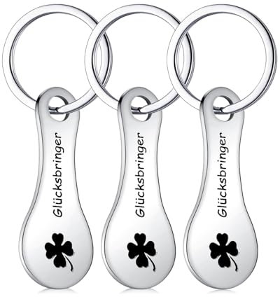 KGDUYC Set de 3 porte-clés à puce pour caddie. Déverrouilleur de caddie amovible, porte-clés porte-bonheur à puce pour caddie