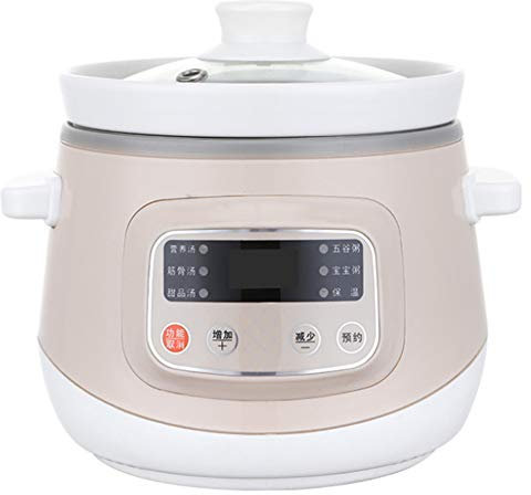 Olla cocción Lenta eléctrica 1,2 l con Revestimiento cerámica, Olla para guisar, Olla eléctrica Inteligente para hogar, multicocina con función Reserva y 6 configuraciones cocción