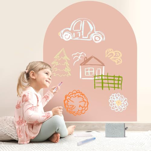 Magnettafel Kinder Selbstklebend, Magnetwand Kinderzimmer 80×100 cm Bogen（Kamelrosa）
