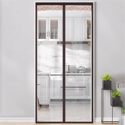 Isolierter magnetischer Türvorhang für alle Jahreszeiten, freihändig, winddicht, Kältevorhang, transparenter Thermovorhang mit Magneten, 85 x 205 cm
