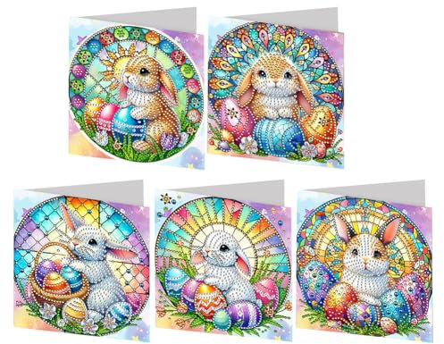 Demiawaking 6Pcs DIY 5D Diamond Painting Grußkarte Diamant Malerei Karten Geburtstag Karte Weihnachtskarte Geschenkkarte mit Umschlag Geburtstagskarte (V)