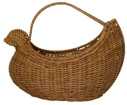 Folpus Cesta de Huevo Pollo Gallina en Forma de Ratán Tejido para Bocadillos de Vegetales Pan