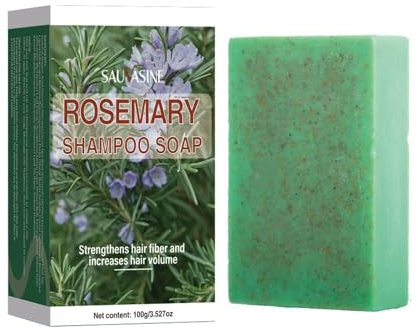 Rosmarin Haarshampoo Bar, feuchtigkeitsspendende natürliche Haarseife Bar für Frauen, Rosmarinöl Shampoo für dünner werdendes Haar und Haarausfall Tiefenreinigung Volumizing Haar & Kopfhaut für alle H
