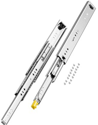 VEVOR 1 Pair Full Extension Drawer Slides 16 18 20 24 30 35 38 59 32 36 40 48 60 in, 250 lbs Load Capacity Locking Drawer Slides, Ball Bearing with Lock Side Mount Drawer Slide Rail