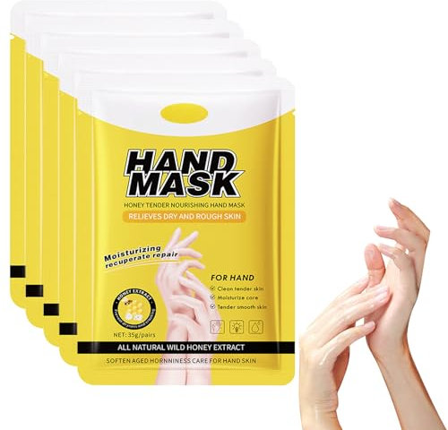 Eazerom 03 5 paia di Maschere per Mani, Guanti Idratanti per Hand Masks, Maschera Rigenerante Riparatrice per Pelle delle Mani, Guanti Idratanti per hand Secche