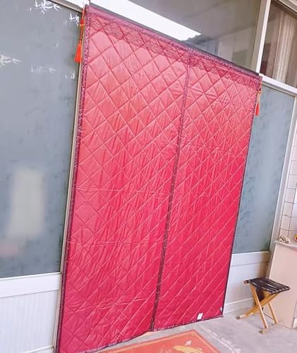 Magnetischer Thermisch Isolierter Türvorhang,Magnetischer Wärmeschutzvorhang Thermovorhang Haustür Winter Gegen Kälte Winddicht Geräuschisolierung für Balkontür (W90*H220cm)