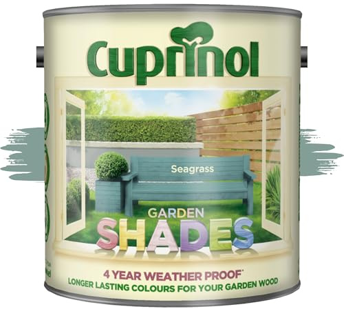 AOC24 Garden Fence Shade Paint - Exterior Wood Paint for Sheds, Fences - Water-Based, Quick Drying 1 Hour - Use on Wood, Terracotta, Stone, Brick - Outdoor Garden (Seagrass, 2.5 Liters)