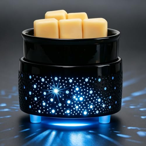Geronland Electric Ceramic 3-in-1 Wax Melt Burner Oil Burner Glow-Black
