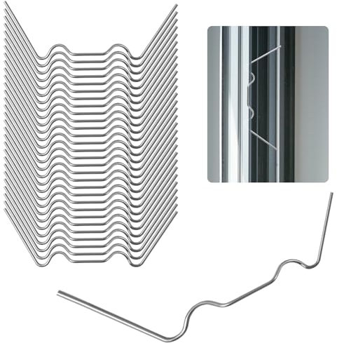 90 mollette per serra, in acciaio inox, a forma di W, in acciaio inox, per serra, tempesta, accessori per il fissaggio di vetreria, pannelli a doppia piastra, pannelli a camera cava