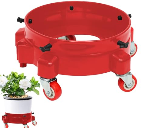 Bucket on Wheels - High Performance Shovel Dollyy with Smooth Rollers, Multifunctional Bucket Cart | Car Wash Basket Holder for Oil Grease, Food Service, Painting, Masonry, Garage, Supply with Auffa