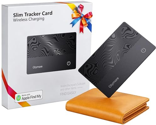 Wallet Tracker Card,for Airtag Wallet Tracker(Apple MFi Certified) | Find My Tracker(iOS only), IP68 Waterproof,Bluetooth Slim Wallet Finder Card for Wallet Bags,Passport Keys, Wireless Charging