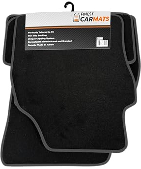 Car Floor Mats For Honda Jazz (Hybrid) (2020-2025) | Velour, Grey Trim, 4 Piece Set, 4 Clips, Tailored Floor Mats, Non Slip