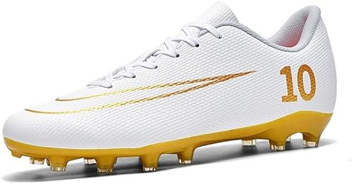 Botas De Fútbol Mes Zapatillas De Fútbol para Niños Professio Athletics Traiers De Fútbol Al Aire Libre, 11 White, 2.5 UK