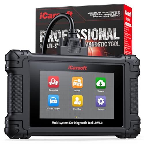iCarsoft LR V4.0 Bidirectional Diagnostic Tool for Land Rover/Jaguar + 2 Optional Brand Packs, Full System OBD2 Scanner with 38 Services for Land Rover, Active Test, Auto VIN, Lifetime Free Update