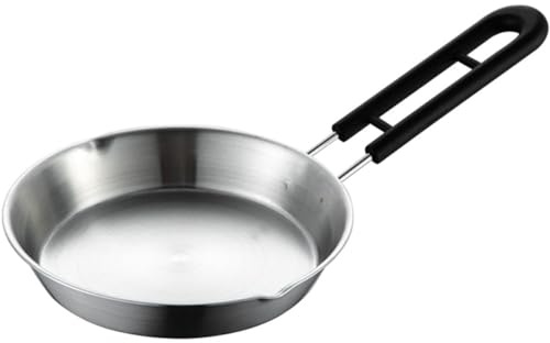 WESIEVYA Padella per Muffin in Acciaio Inox 16 CM Padella Piccola per Uova e Pancake Doppio Beccuccio Adatta per Uso Domestico e Professionale