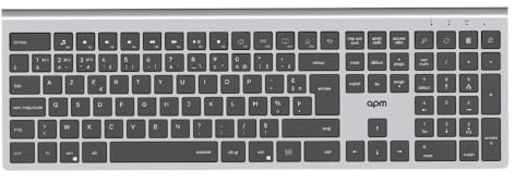 APM KEYO Pro trådlöst bluetooth-tangentbord, ultratunt svart tangentbord, tysta sax-tangenter, flera enheter, påfyllningsbart, kompatibelt med Windows Mac iOS Android, kompakt ergonomiskt tangentbord