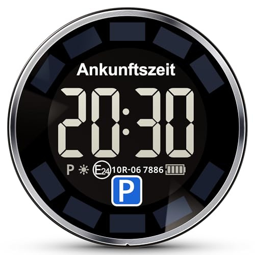 Gooofly Parksolar Pro Solar Elektronische Parkscheibe mit Zulassung, automatische Digitale Parkscheibe mit 10 Jahren Lebensdauer, Elektrisch Parkuhr mit Solar- & USB-C-Dual-Ladung