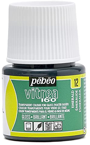 Pebeo - Transparente Glasfarbe Vitrea 160°C - Smaragd - 45 ML