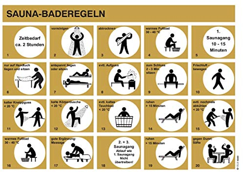 eliga Baderegeltafel für Sauna deutsch