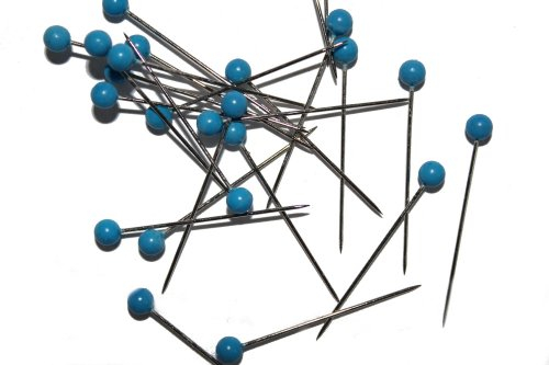 dalipo 31001 - Buntkopfstecknadeln, 100 Stück, blau