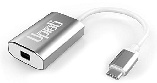 USB C to Mini DisplayPort Adapter UPTab (4K@60Hz) USB-C/Thunderbolt 3 to MDP Adapter with Power Port for New iPad Pro 2018 MacBook Pro 2016-2020 Galaxy S10 and many More USB-C Devices (Silver)