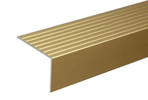 ANODISED Aluminium Anti Non Slip Stair Edge Nosing Trim 900mm x 65mm x 42mm A32, Gold