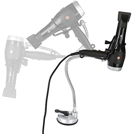 Ejoyous Soporte para secador de Pelo Manos Libres con Ventosa Resistente, Soporte Giratorio de 360 ​​° para secador de Pelo Soporte montado en la Pared o en la Mesa, Soporte Universal Multifuncional