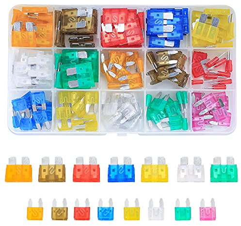 Car Fuses, 150 Pcs Car Fuses Assorted, 70 Pcs Medium Car Fuses, 80 Pcs Mini Car Fuses, Automotive Car Blade Fuses Replacement Kit with Storage Case - 5A 7.5A 10A 15A 20A 25A 30A 35A