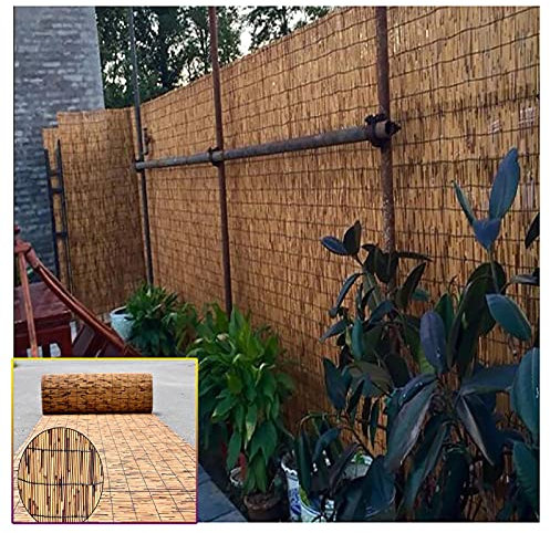 Takeashi Valla De Caña para Balcón, Pantalla De Privacidad, Cerca De Bambú, Mimbre Ocultacion, Cortavientos, Cortinas para Exteriores, Protección UV, Cañizo Y Brezo, 80 90 120 140 Cm