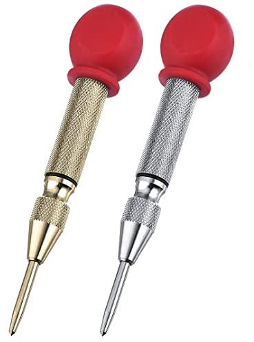 XLKJ 2pcs Outil de Pointeau Automatique Center, Outil Poinçon Central, pour Bois, Métal, Plastique, Fenêtre de Voiture
