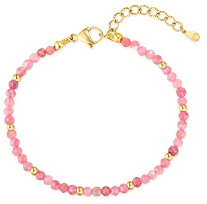 Armband für damen mit goldenen und lila/rosa Schwänzen. Vergoldeter / versilbert Chirurgenstahl damen Armband ideal für Valentinstag und Muttertag Geschenk, Geburtstag... Schmuck damen armbänder