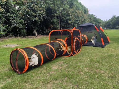 4 in 1 Haustier Katze und Hund Tunnel Zelt Faltbares Haustier Zelt Outdoor Pop Up Haustier Laufstall Käfig Zäune Haus (Stile 4)