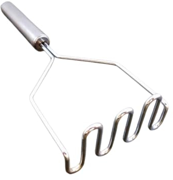 PARENCIA.- Prensa de puré de acero inoxidable con mango de madera - Aparato de cocina para triturar patatas u otros (28 * 10cm)