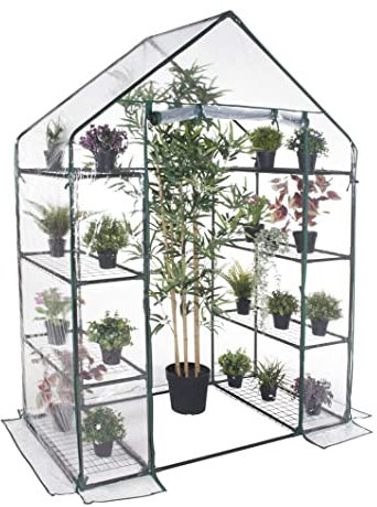 Serra da Giardino e Balconi con copertura in PVC impermeabile per Orti, Piante e fiori (8 ripiani - 143x73x195H cm)