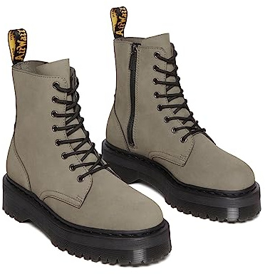 DR. MARTENS Unisex 8 Eye Chelsea Boot, Nickel Grey Milled Nubuck Wp, 43 EU